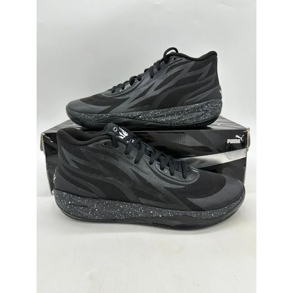 Puma MB.02 X Lamelo Ball Men's Size 12 Triple Black basketball Shoes 379420 01